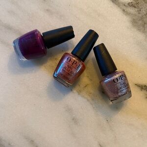 OPI Nail Lacquer Set — Plum, Copper Shimmer, Rose-Gold Shimmer